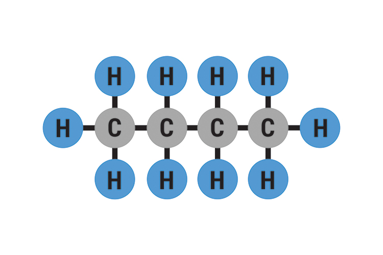 image showing the molecular structure of butane